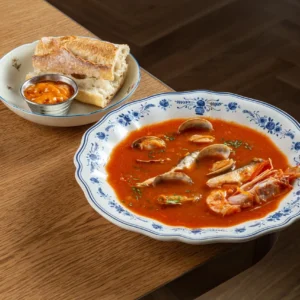 Сетуаз с багетом и соусом руй